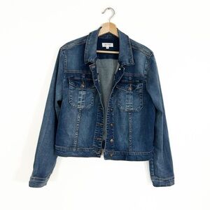 Lila Ryan Womens XXL Stretch Denim Trucker Jacket Blue Jean